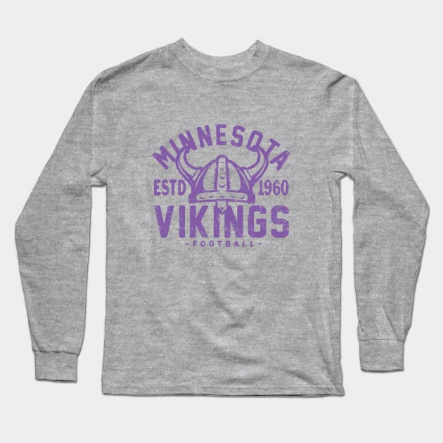 Retro Minnesota Vikings 2 by Buck Tee Originals Long Sleeve T-Shirt by Buck Tee